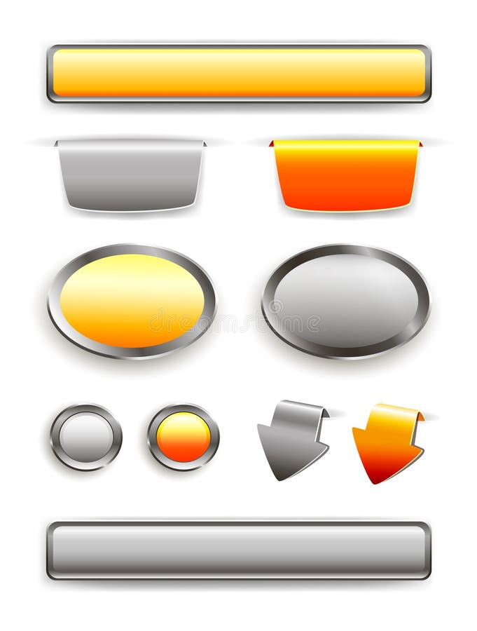 Orange and chrome web buttons