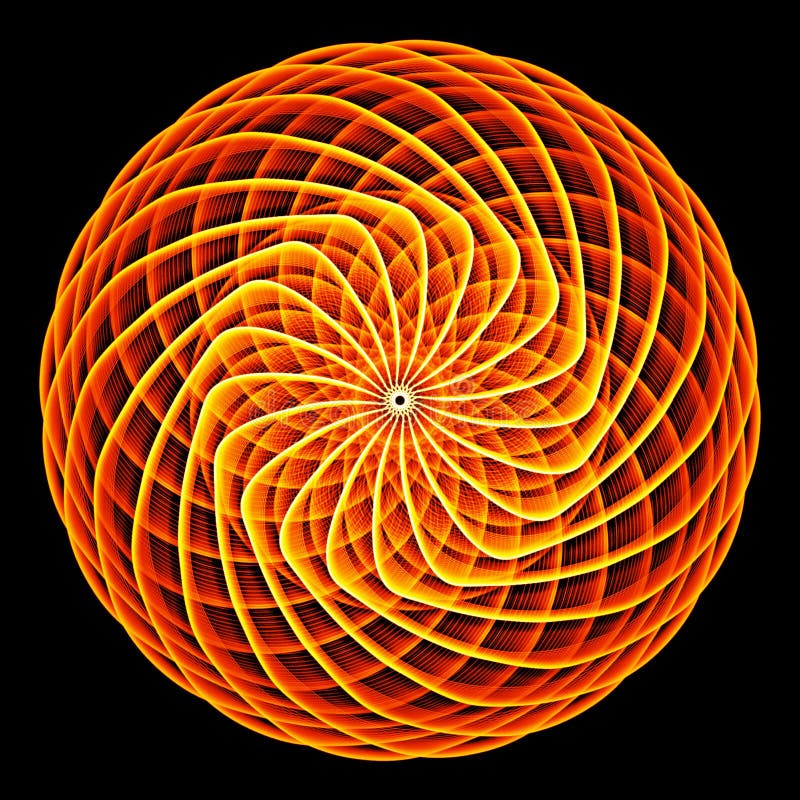 Orange Circle on a Black Background Stock Illustration Illustration