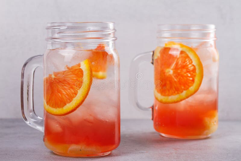 Orange Cocktail Garnished Thyme Jars Stock Photos Free & RoyaltyFree