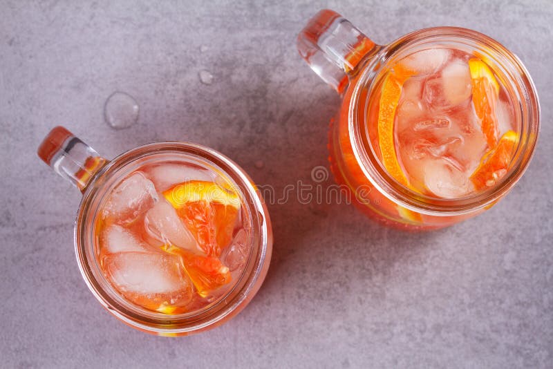 Orange Cocktail Garnished Thyme Jars Stock Photos Free & RoyaltyFree