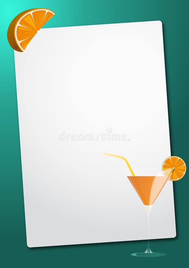 Orange cocktail sheet