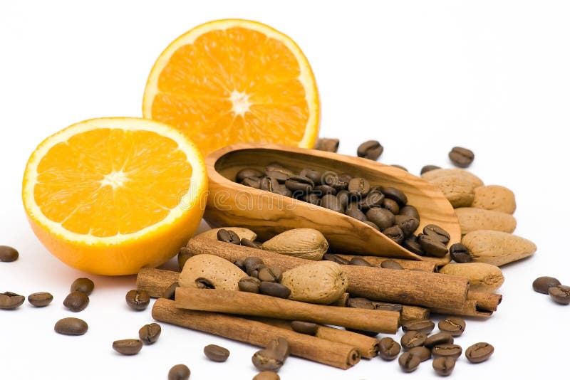 Orange, Coffee, Cinnamon and Almonds Stock Image Image of brazilian
