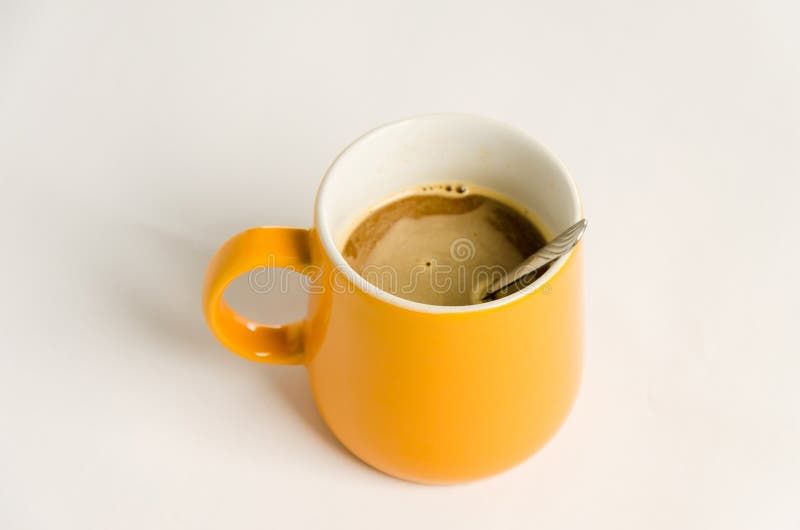 Orange Coffee Mug on a White Background. Stock Photo Image of coffee, espresso 84596470