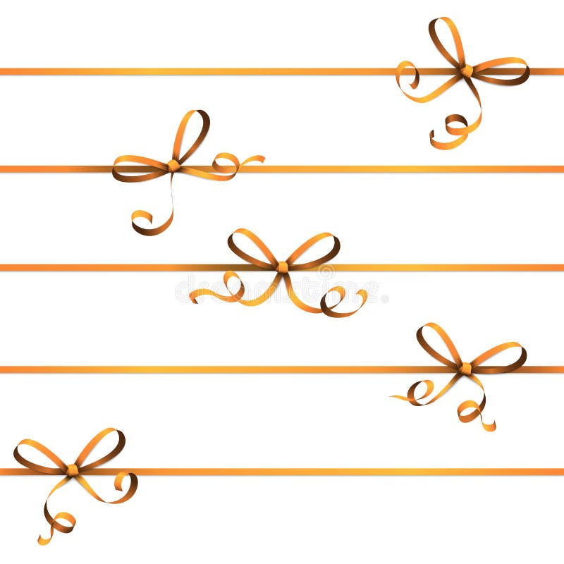 Orange colored ribbon bow stock vector. Illustration of band 209393923