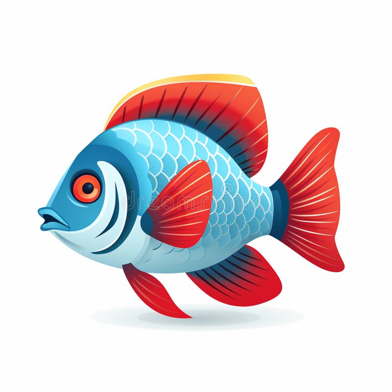 Orange colour fish blue royal blue betta fish fish vector art orange and yellow fish fish vector images stock illustration