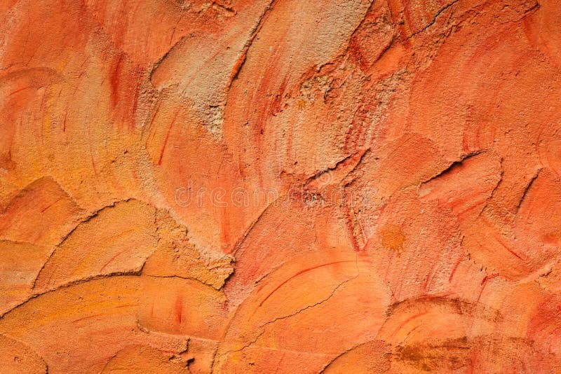 Orange concrete wall background and textured stock photo