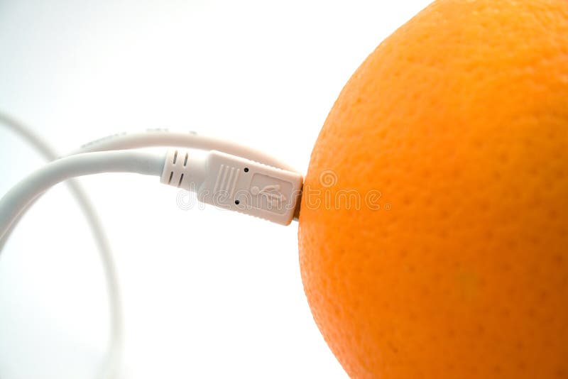 The orange connected through cable 2