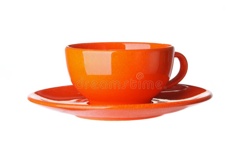 Orange Cup Isolated on White Stock Image - Image of color, coffee: 27471025