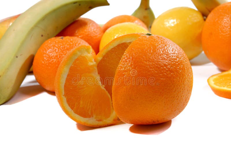 Orange cut into wedges stock photo. Image of freshness - 37142630