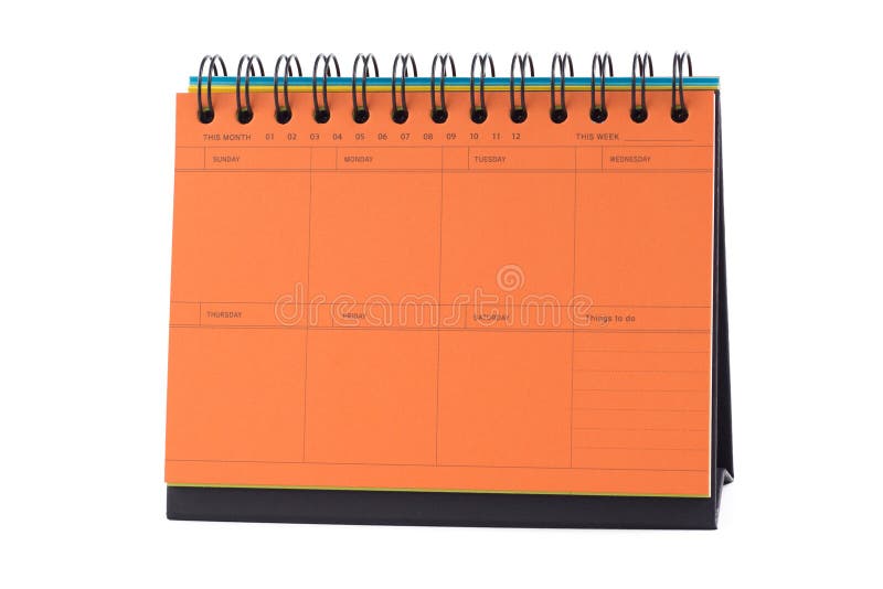 Calendar with a Note Lies on a Wooden Table Stock Image Image of