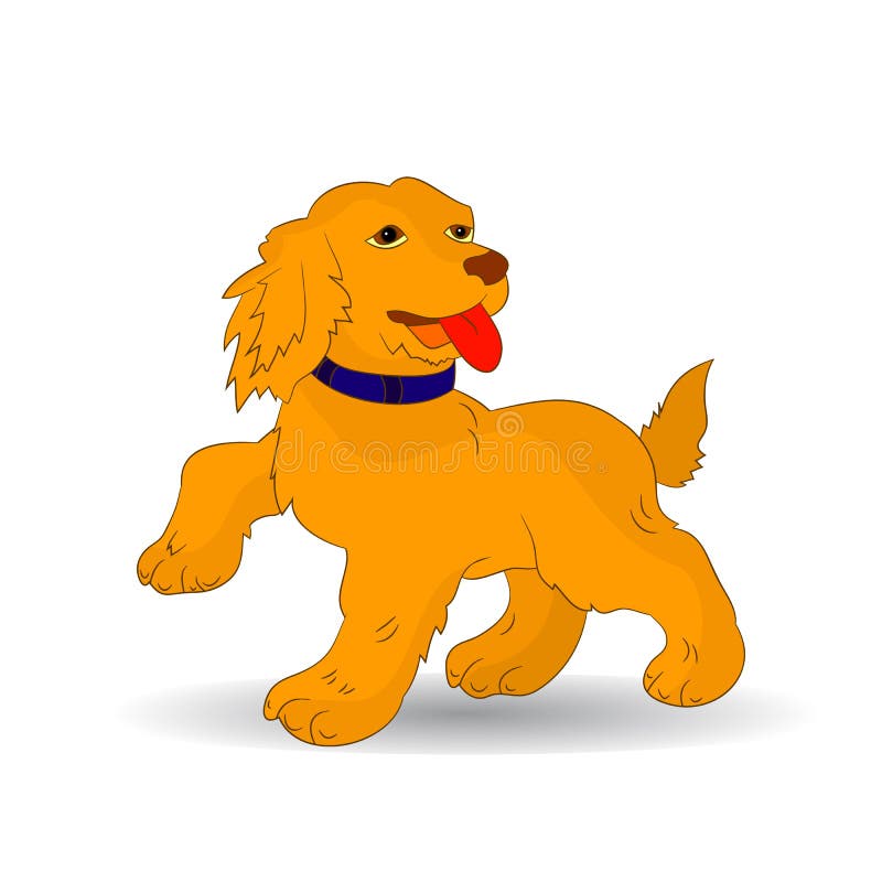 Orange dog-symbol of the year, cartoon on white background