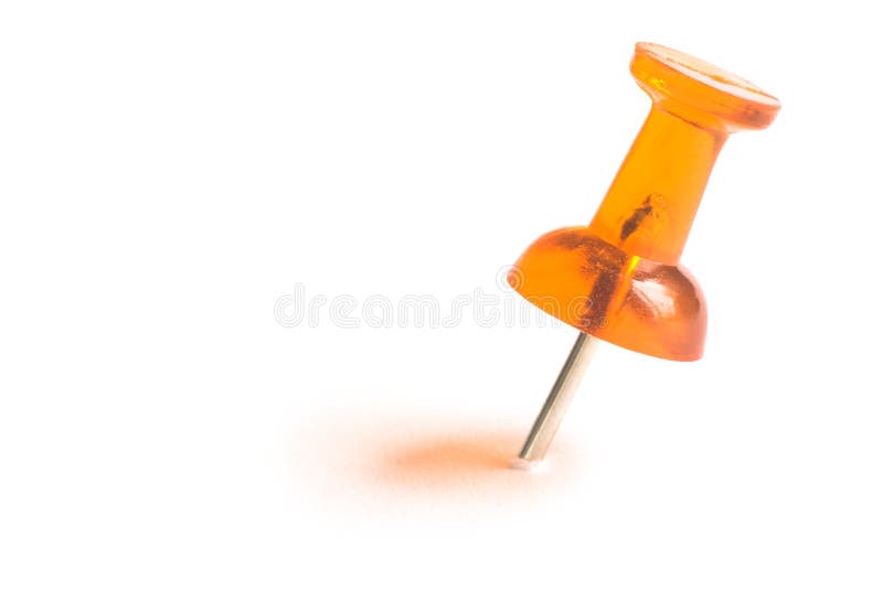 Orange Drawing Pin with Shadow. Stock Image Image of single, tack