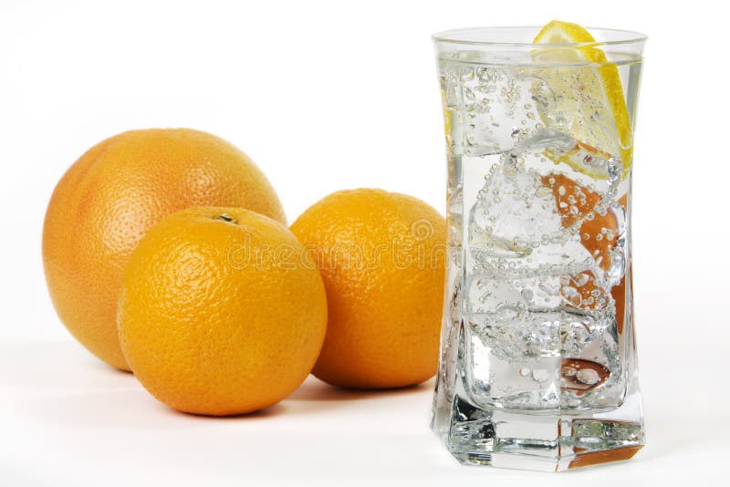 Orange with Drink royalty free stock images
