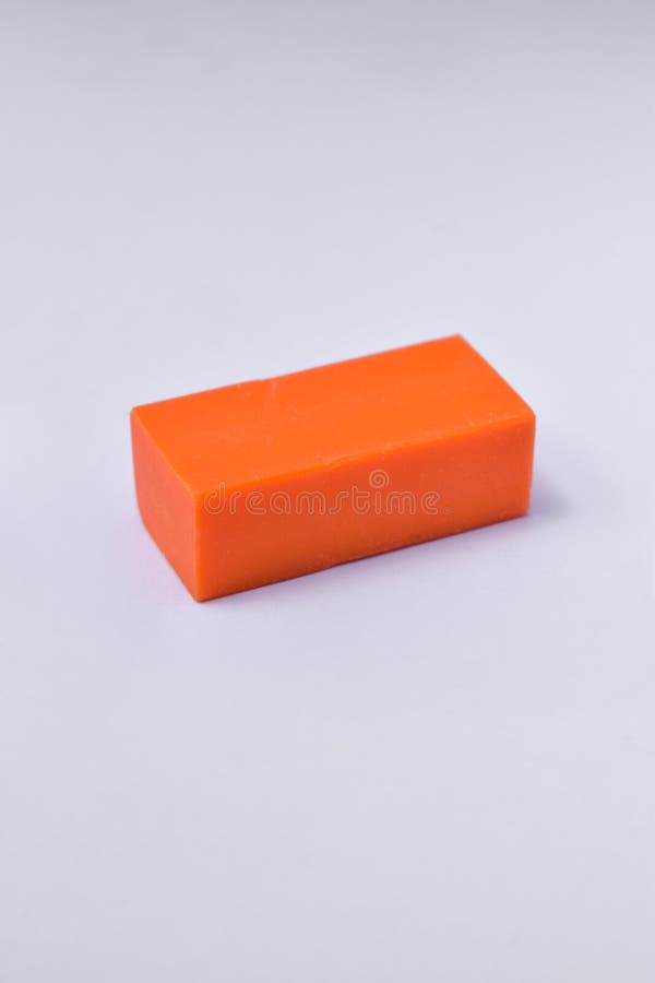 Orange eraser stock image. Image of background, repairing 260105427