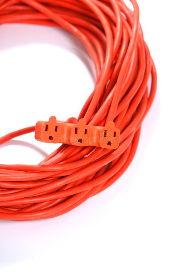 Orange Extension Cord stock photo. Image of connection 4746752