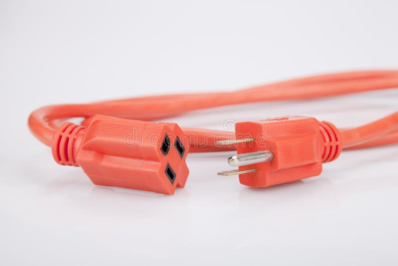 Orange extension cord stock photo. Image of connect, electronic 22720642