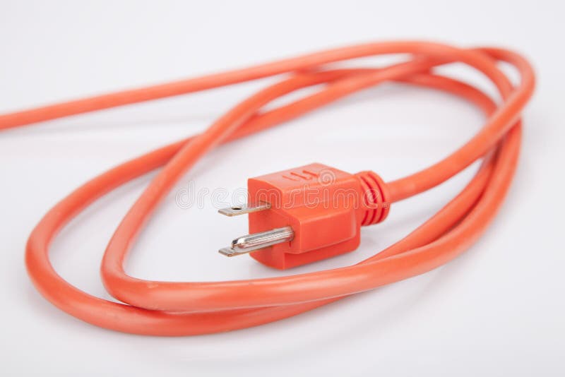 Orange extension cord stock image. Image of electrical 95472485