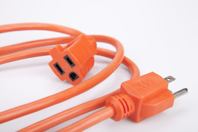 Orange extension cord royalty free stock image