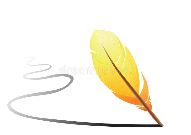 Orange feather vector illustration
