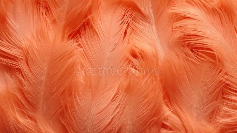 Orange feather texture background. Generative AI vector illustration