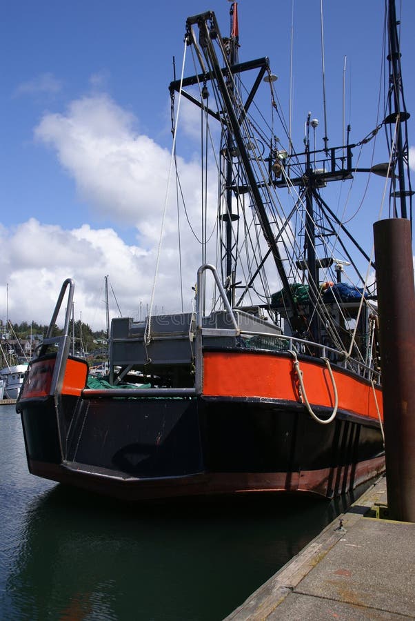 Orange fishing trawler