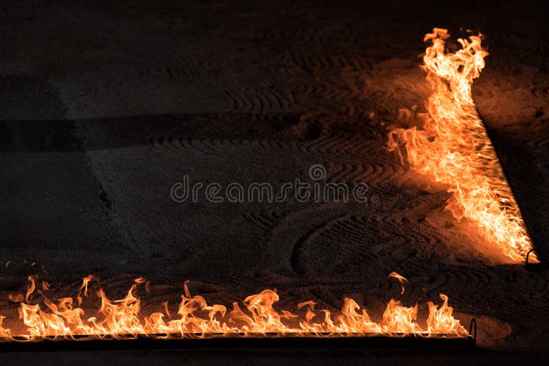Orange Flames on Black Background Stock Photo Image of background