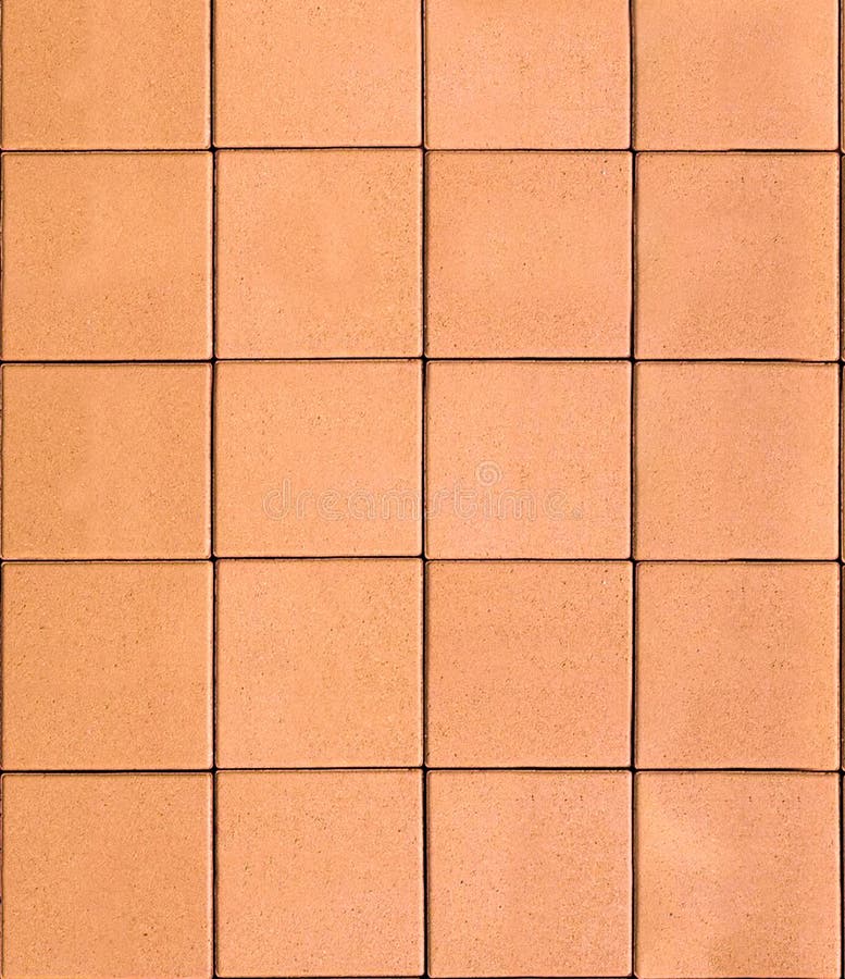 Orange Floor Tiles Pattern. Natural Background Texture Stock Photo