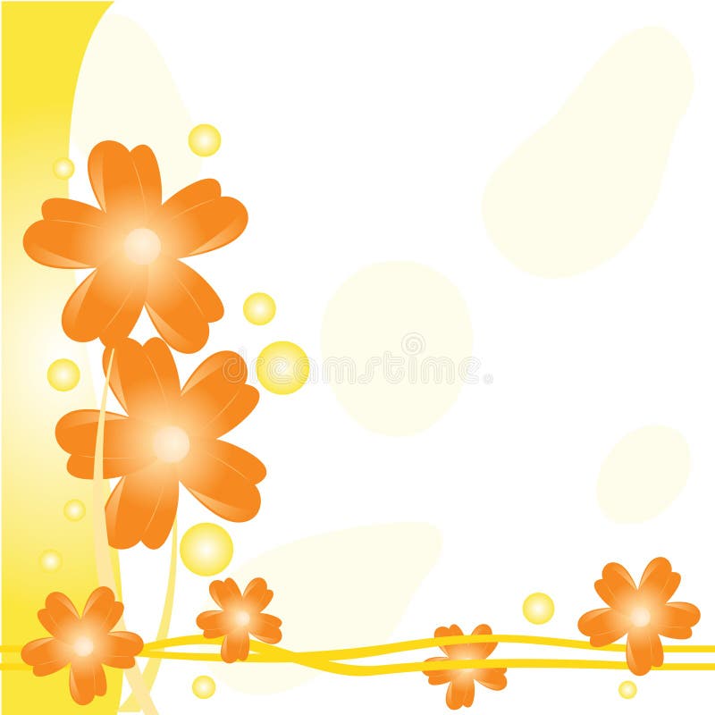 Orange floral background