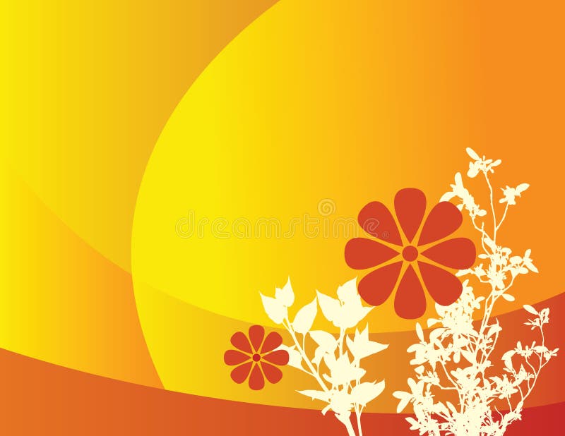 Orange floral background stock vector. Illustration of nature - 4721542