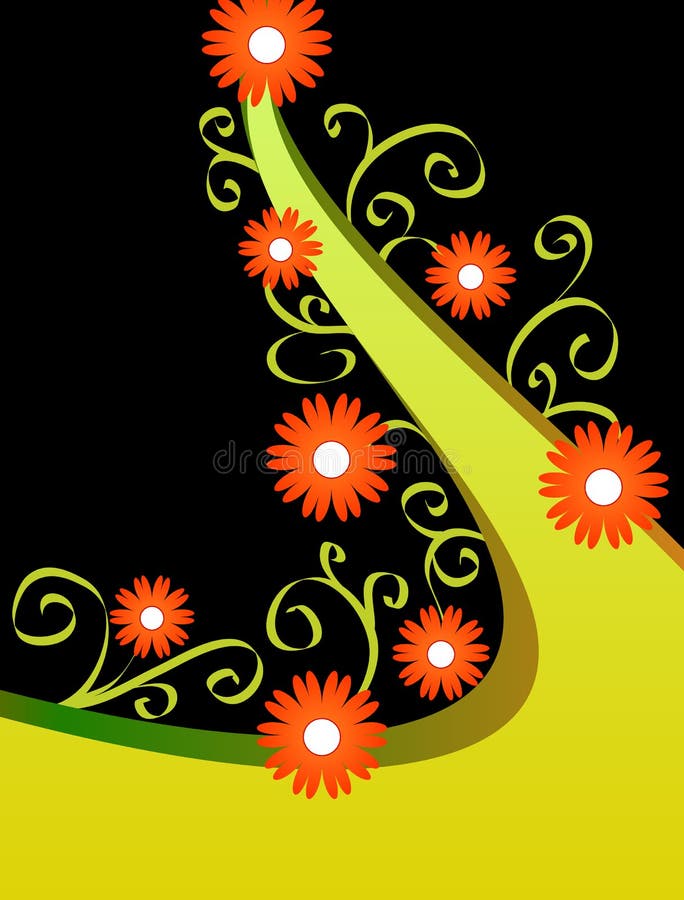 Orange floral stock vector. Illustration of creative, blob 8528096
