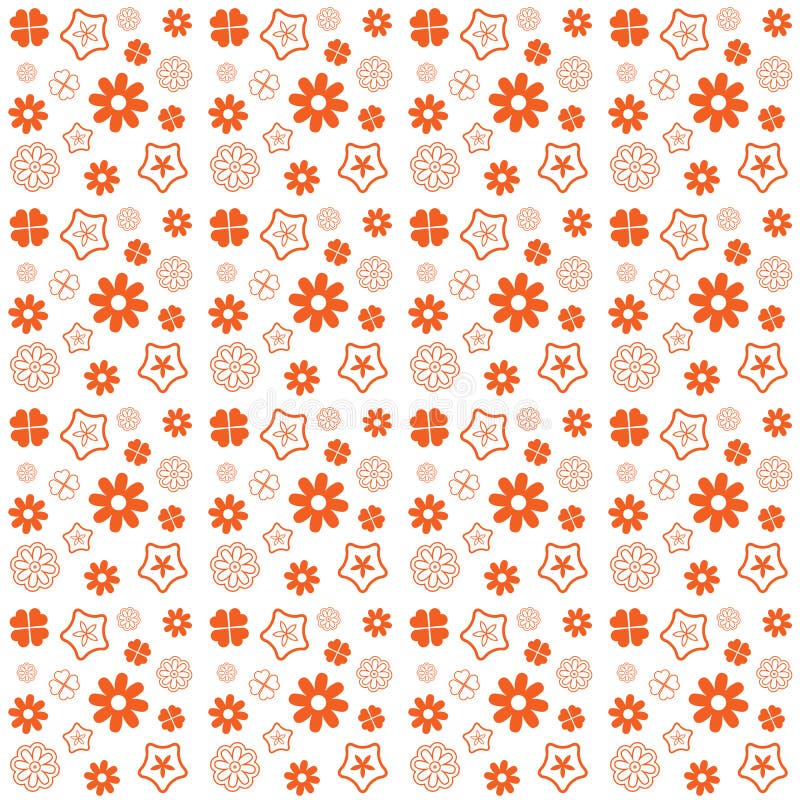 Orange Flower Seamless Pattern Stock Illustration Illustration of