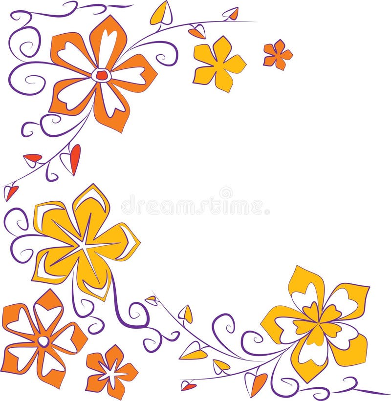 Orange flowers royalty free illustration