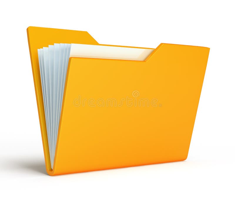 Orange folder. on white background royalty free illustration
