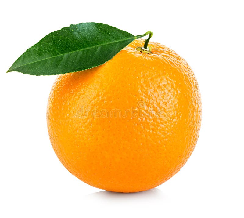 Orange Frucht isoliert auf weißem Hintergrund lizenzfreies stockbild