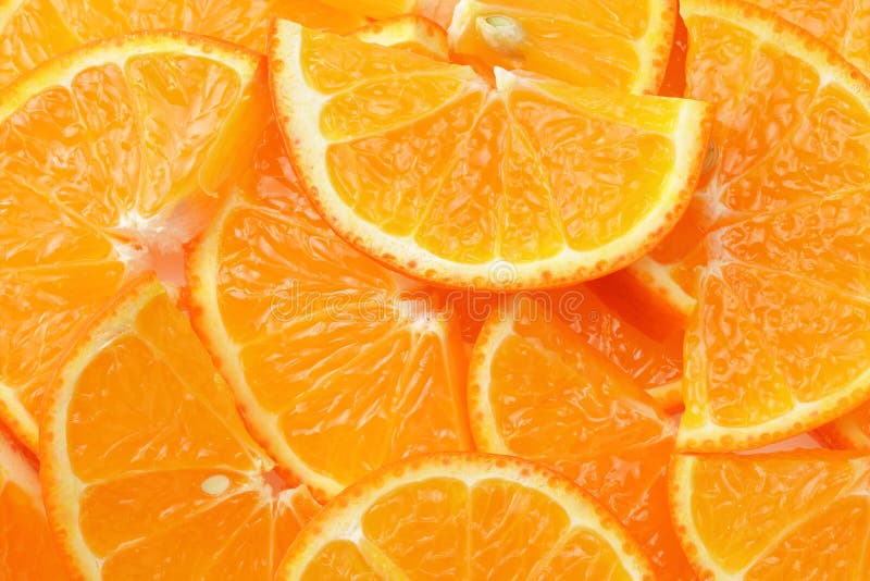 Orange Fruit Background. Orange Fruit Texture. Sliced Orange. Top View