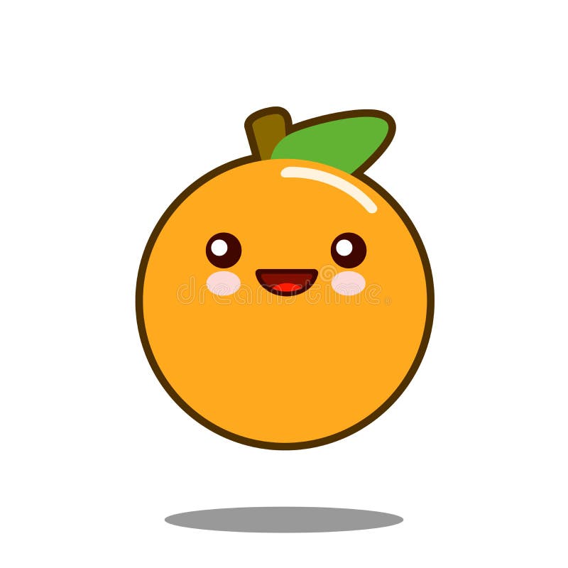 Orange Fruit Cartoon Character Icon Kawaii Flat Design Stock Illustration -  Illustration of diet, white: 102184507