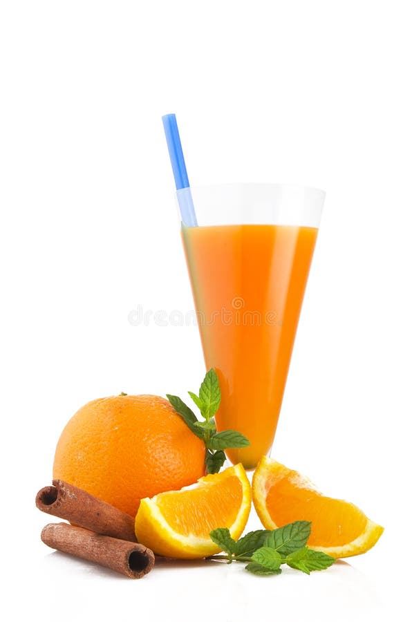 Orange fruit cocktails stock photo. Image of green, beverage 32207964