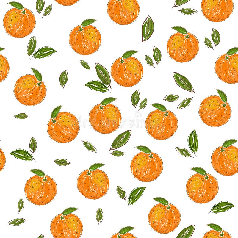 Orange fruit pattern stock vector. Illustration of ripe - 44314855
