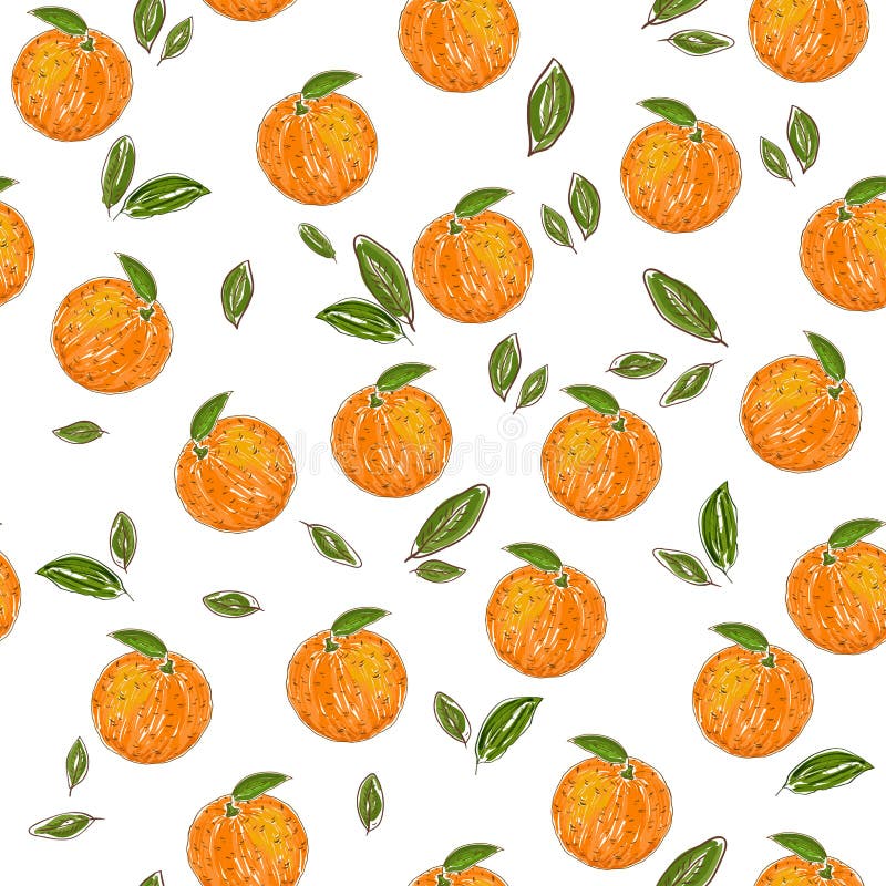 Orange fruit pattern stock vector. Illustration of ripe 44314855