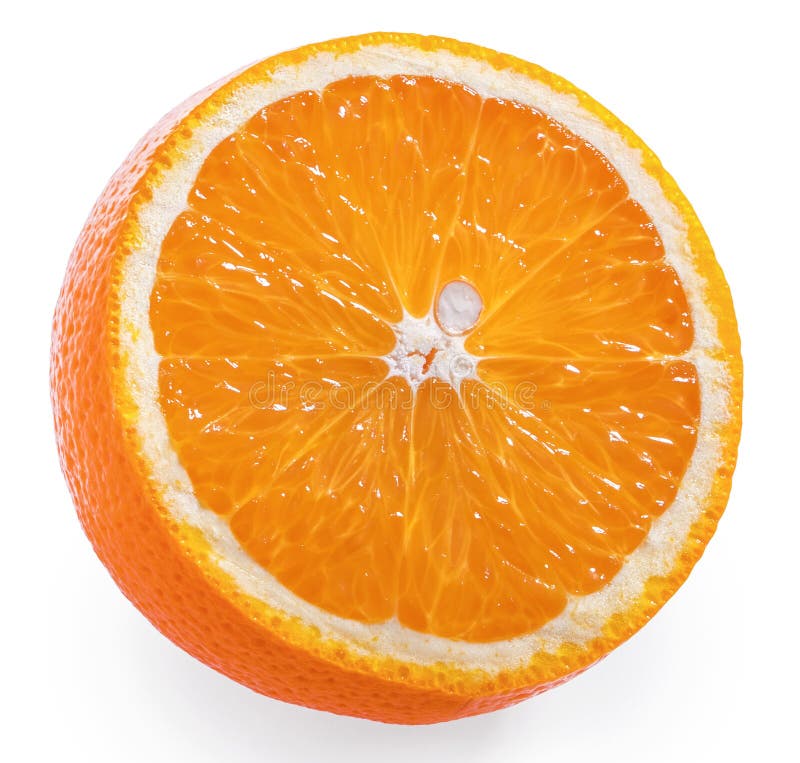 Orange Fruit Slice White Background Clipping Path Stock Photo Image