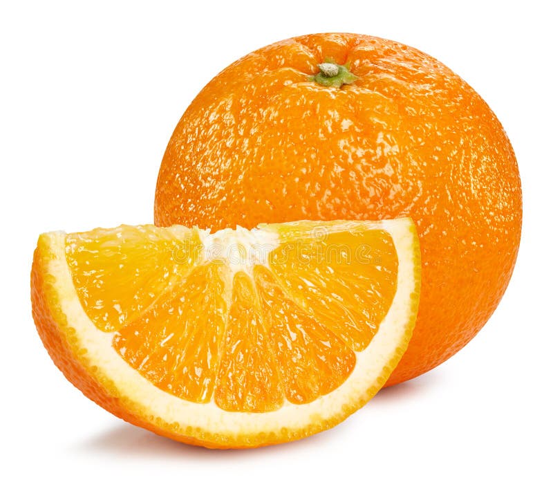 Orange frukter isolerad urklippsbana arkivbilder