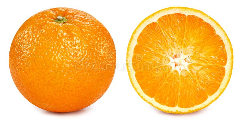 Orange frukter isolerad urklippsbana fotografering för bildbyråer