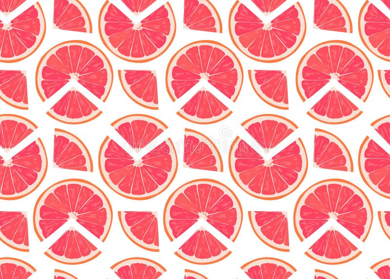 Orange frukter skiva och sömlös modell för stycke på vit bakgrund Grapefruktcitrusfruktvektor royaltyfri illustrationer Orange frukter skiva och sömlös modell för stycke på vit bakgrund Grapefruktcitrusfruktvektor royaltyfri illustrationer