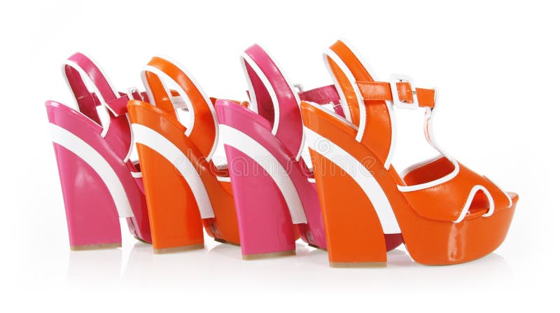 orange platform shoes
