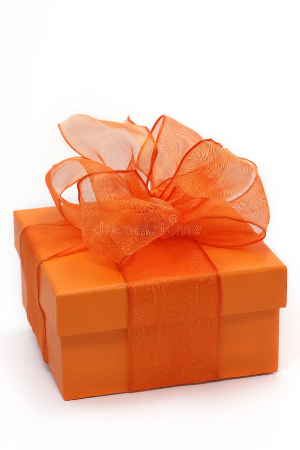 Orange Geschenkkasten