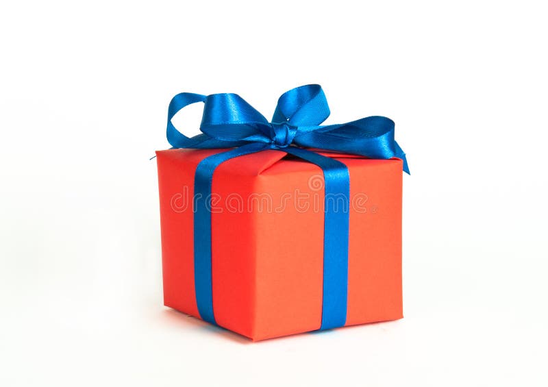 Orange gift box stock photo. Image of anniversary, white 21262594