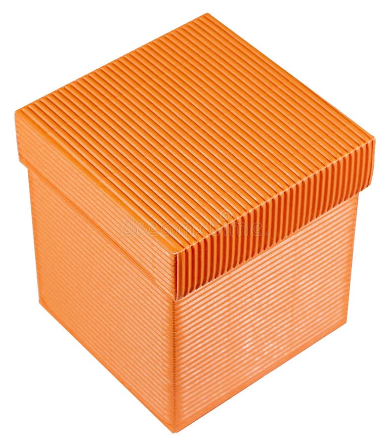 Orange gift box stock image. Image of compliment, holiday 3000361