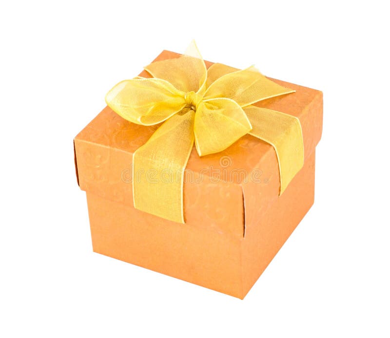 Orange gift box stock image. Image of ornate, package 30301619