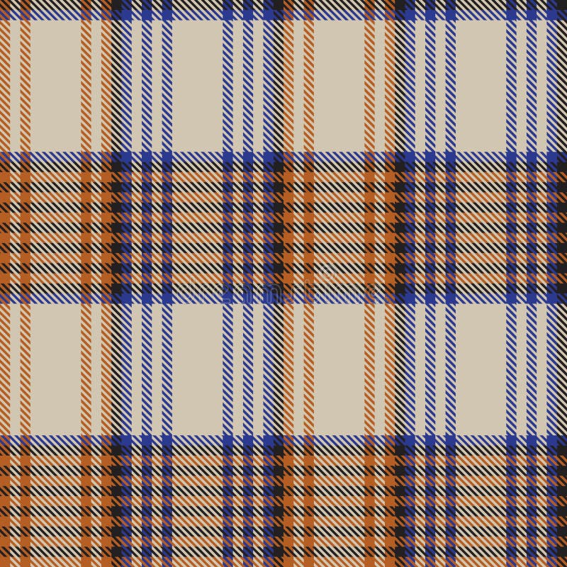Orange Glen Plaid Textured Seamless Pattern Stock Vector Illustration
