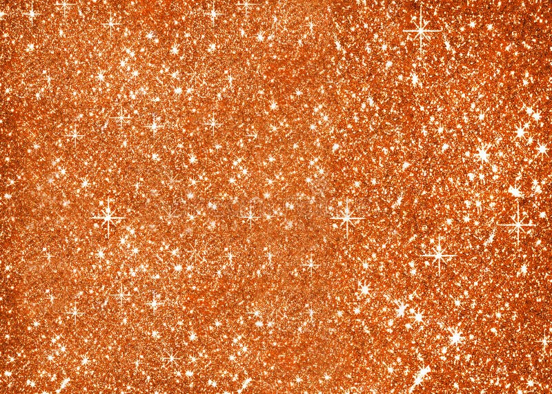 Orange Glitter Stars Sparkle Background Stock Illustration